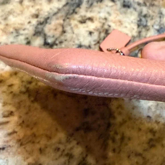 Coach Pink Leather wristlet. - Picture 6 of 11